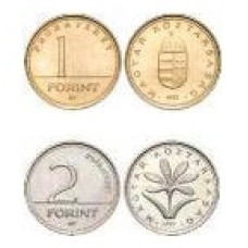 1 forintos és 2 forintos érme (összesen 20 db érme) 