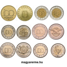 100 forintos érmesor - színesfém érme 6 db érme