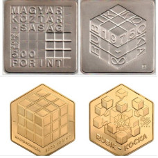 Rubik-kocka emlékérme pár!