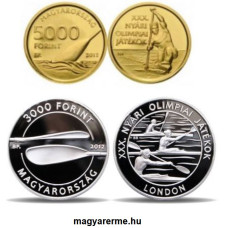 2012 XXX. Nyári Olimpia érme pár- arany érme és ezüst érme PP 2 db érme